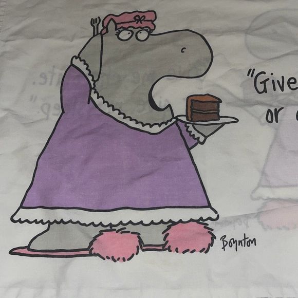 VTG Boynton doublesided pillowcase Martex Give Me Chocolate or give me sleep Hip - Picture 2 of 8